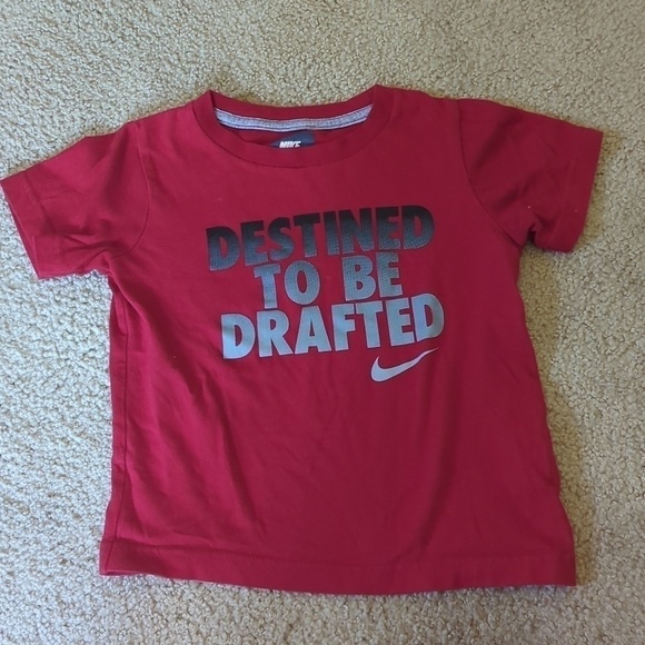 Nike Other - Nike Red & Gray " Destined to be Drafted" Short Sleeve Top Size 4T